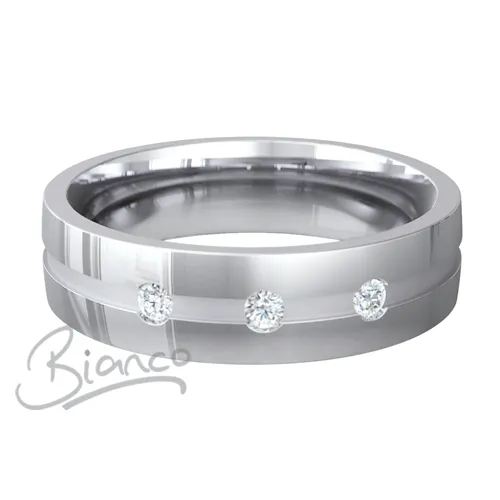 Patterned Designer White Gold Wedding Ring - Belleza